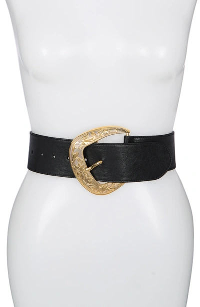 Raina Outlaw Leather Belt In Black