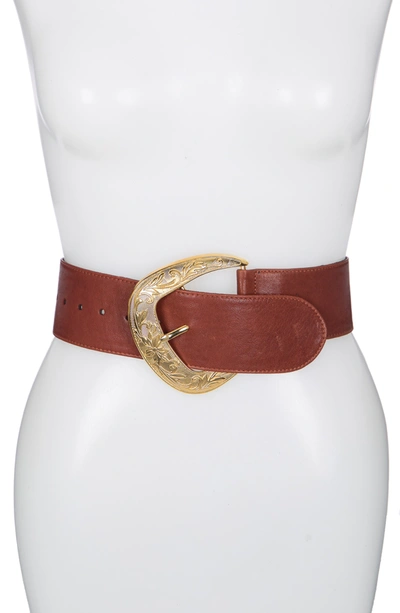 Raina Outlaw Leather Belt In Cognac