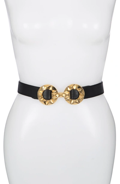 Raina Jazz Leather Belt In Black