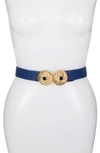 Raina United Leather Belt In Navy