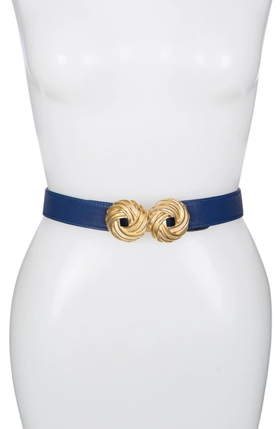 Raina United Leather Belt In Navy