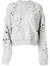 GOEN J OVERSIZED DESTROYED LAYERED SWEATSHIRT