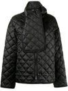 GOEN J SCARF-DETAIL QUILTED OVERSIZED JACKET