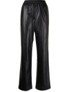 Goen J Faux-leather Lounge Trousers In 黑色