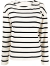 Goen J Double-layered Stripe Jersey Top In 白色