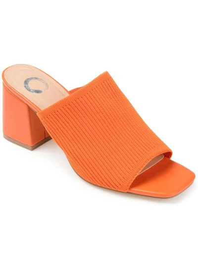 Journee Collection Lorenna Block Heel Mule In Orange