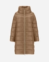 Herno Quilted Down Long Jacket In Camel