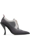 Thom Browne Pointed Brogue Pumps In Grau