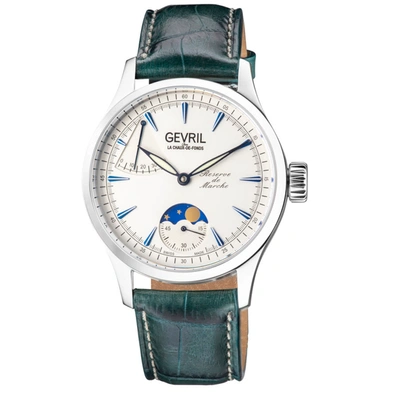 Gevril Five Points Hand Wind Silver Dial Mens Watch 462001 In Black,blue,silver Tone