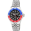 GEVRIL GEVRIL WALL STREET GMT BLACK DIAL PEPSI BEZEL MENS WATCH 4952B