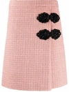 BOUTIQUE MOSCHINO EMBROIDERED-FASTENING SKIRT