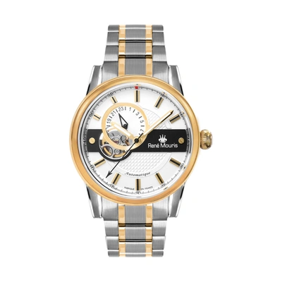 Rene Mouris Orion Automatic White Dial Mens Watch 70102rm4 In Two Tone  / Gold Tone / White / Yellow
