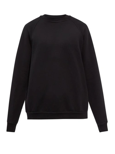 Les Tien Cotton Jersey Mockneck Sweatshirt In Jet Black