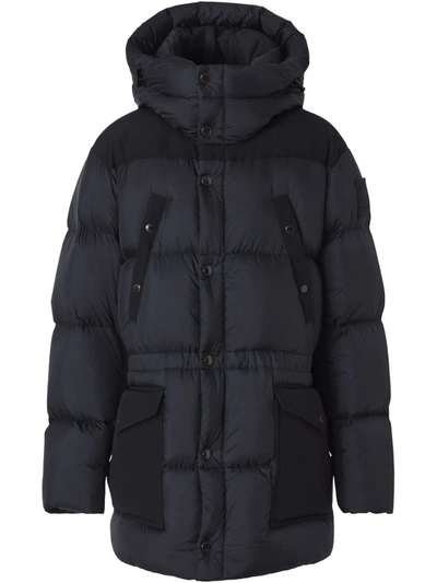 Burberry Padded Nylon Puffer Jacket In Charcoal Grey