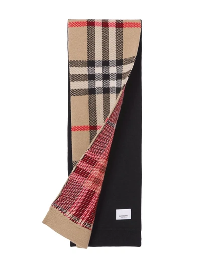 Burberry Kids' Vintage Check 混合围巾 In Brown