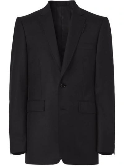 Burberry Single-breasted Blazer In Black