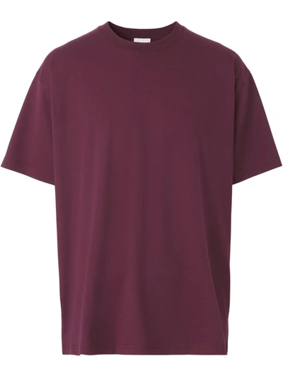 Burberry Men's  Burgundy Cotton T Shirt