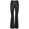 Spanx Womens Noir Black Leather-like Flare Pant M In Black