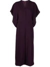 VALENTINO V-NECK SILK JUMPSUIT,17259573