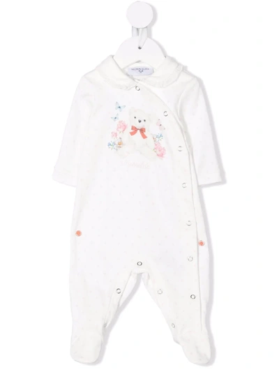Monnalisa Babies' Teddy-bear Print Pyjamas In White