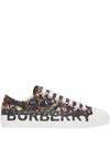 BURBERRY LOGO-PRINT LACE-UP SNEAKERS