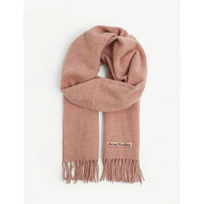 Acne Studios Canada Narrow Wool Scarf In Rose Melange