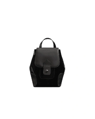 Hunter Original Refined Leather Mini Backpack In Black