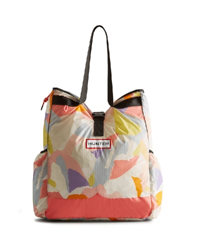 Hunter Packable Glacial Camo Tote Bag In Pink