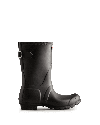 HUNTER WOMEN'S SHORT BACK ADJUSTABLE RAIN BOOTS,WFS1013RMA-BLK