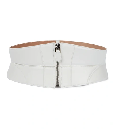 Alaïa Leather Corset Belt In White