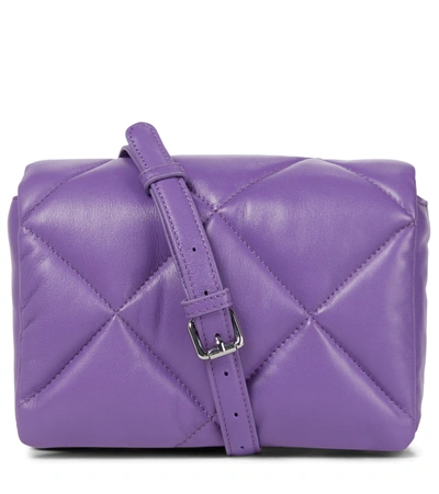 Stand Studio Brynn Quilted Leather Shoulder Bag In Topaz Purple