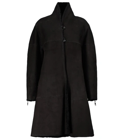 Isabel Marant Abazoe Shearling Coat In Black