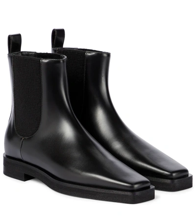 Totême Toteme Square Toe Flat Chelsea Boot In Black