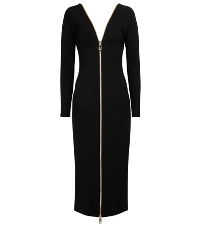 Dolce & Gabbana Black Longuette Dress With Double Zip | ModeSens