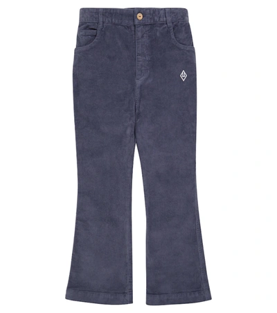 The Animals Observatory Kids' Stretch-cotton Corduroy Pants In Blue