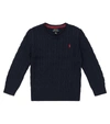 Polo Ralph Lauren Kids' Cotton Cable-knit Sweater In Blue