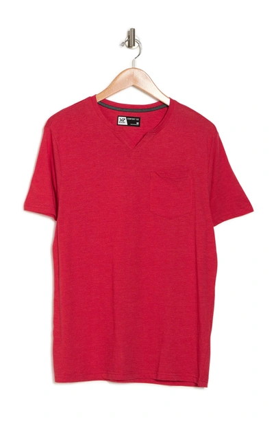 X-ray Notch Neck Pocket T-shirt In Red