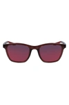 Nike 53mm Stint Rectangle Sunglasses In Pueblo Brown-gym Red