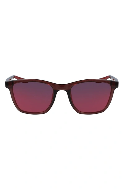 Nike 53mm Stint Rectangle Sunglasses In Pueblo Brown-gym Red