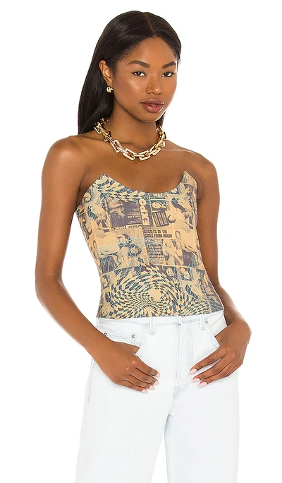 Miaou Leia Corset In Beige,multi