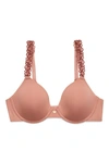 Natori Pure Luxe Underwire T-shirt Bra In Frosu00e9/red Clay