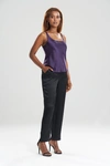 Josie Natori Natori Key Silk Tank Top Shirt In Deep Iris