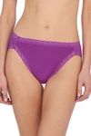 Natori Intimates Bliss French Cut Brief Panty Underwear With Lace Trim In Mulberry
