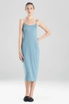 Natori Shangri-la Tencel™ Lightweight Ultra-soft Tank Top Dress Nightgown Pajamas In Heather Stone Blue