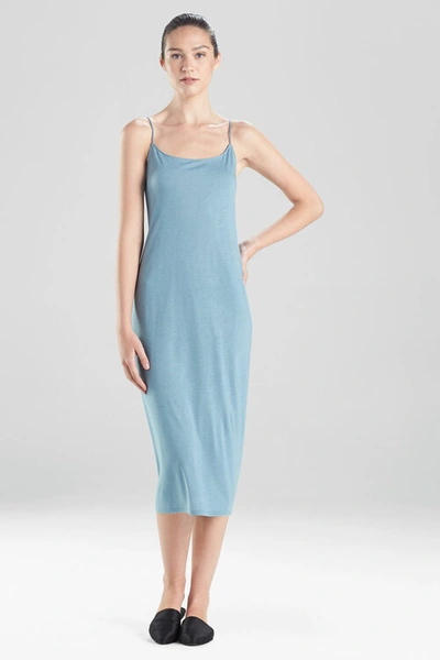 Natori Shangri-la Tencel™ Lightweight Ultra-soft Tank Top Dress Nightgown Pajamas In Heather Stone Blue