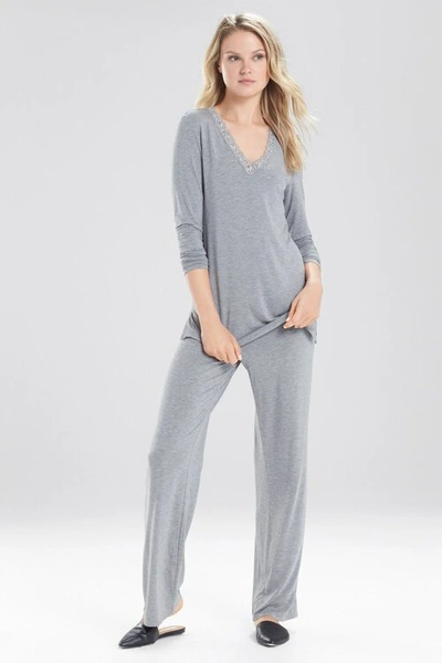 Natori Feathers Essentials Pajamas Set In Heather Grey