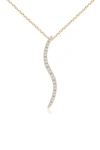 Natori Shangri-la Brushstroke 14k Gold And Diamond Medium Pendant Necklace In 14k Yellow Gold