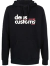 Deus Ex Machina Logo-print Drawstring Hoodie In Schwarz