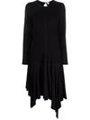 LOEWE LONG-SLEEVE HANDKERCHIEF-HEM DRESS