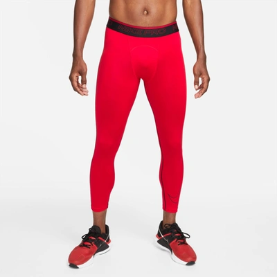 Nike Men's  Pro Dri-fit 3/4 Tights In Red